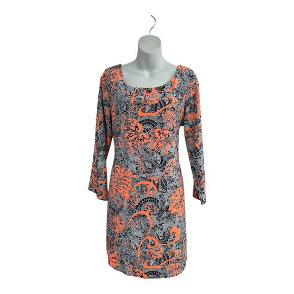 Caramel Dresses & Skirts - Caramel Orange, Gray & Black Long Sleeve BodyCon Dress in Women’s Large